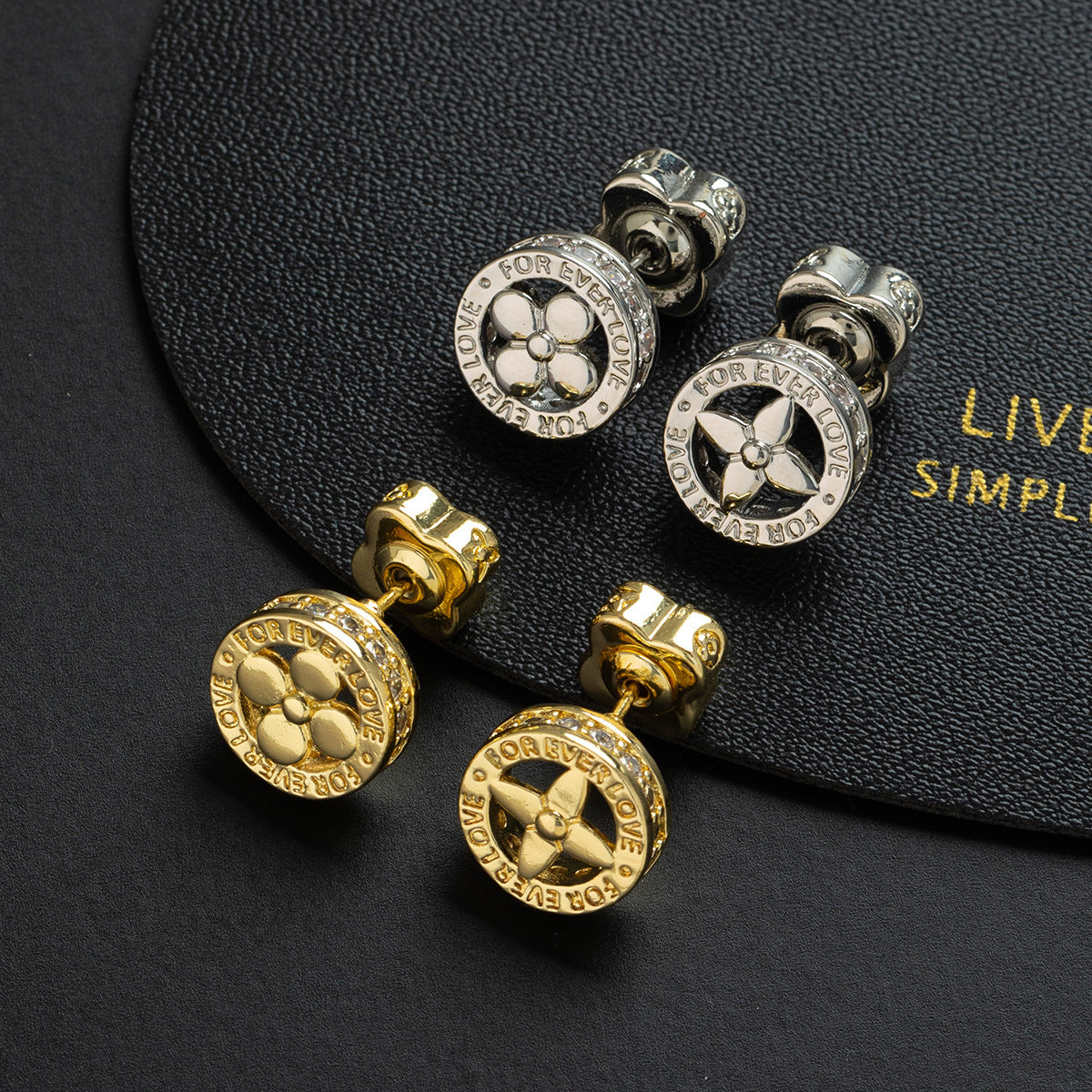 Wholesale Snowflake Geometric Earrings For Women Gold Plated Copper Zircon Jewelry Modern Fashion Accessory Gift Boutique Resale