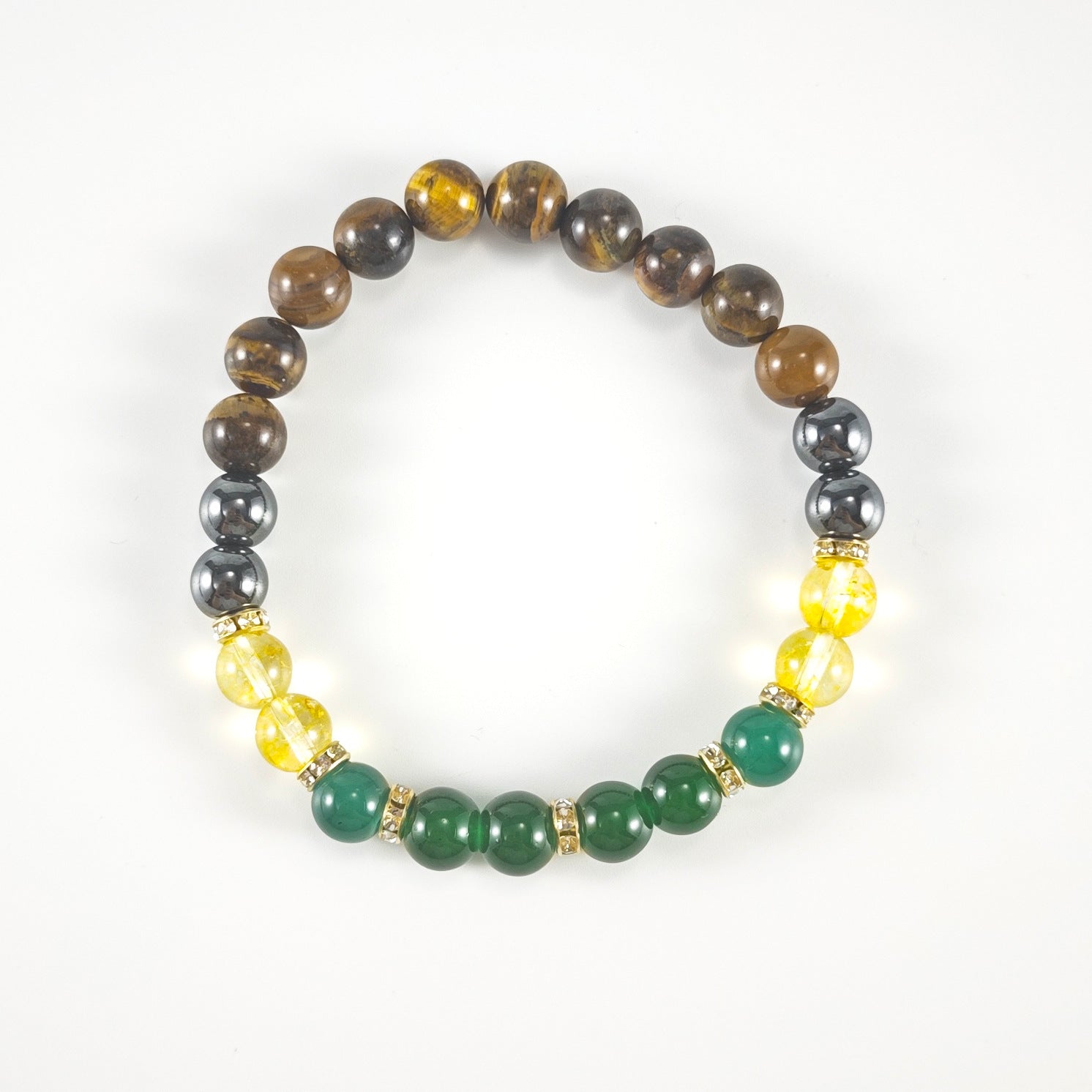 Wholesale Natural Stone Crystal Beaded Bracelet Geometric Design Unisex Fashion Jewelry Accessory