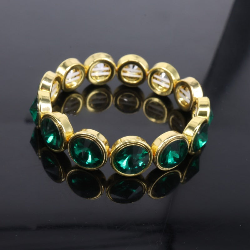 Wholesale Vacation Style Gold Electroplated Zinc Alloy Colored Glass Bracelet,  Modern Jewelry Accessory