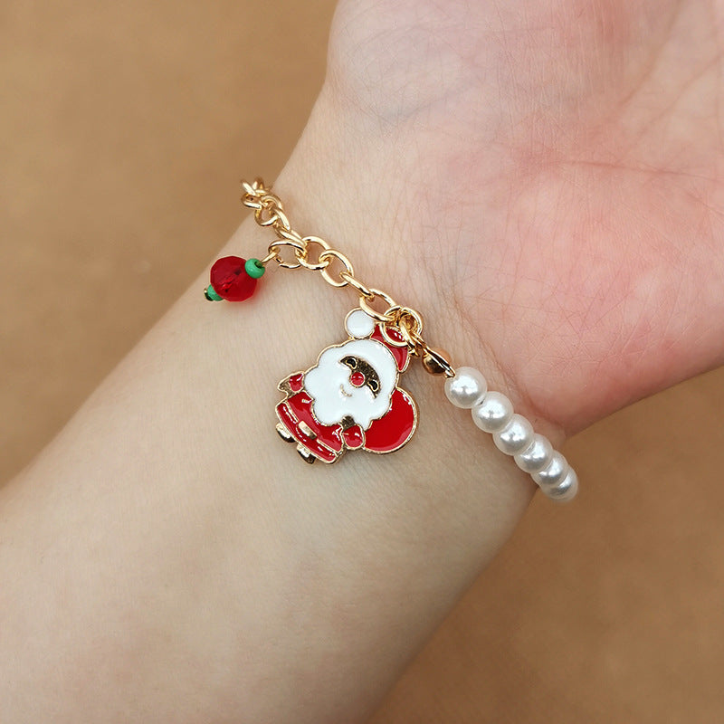 Wholesale Christmas Alloy Christmas Tree Old Man Snowman Bracelet ACC-BT-Haol013