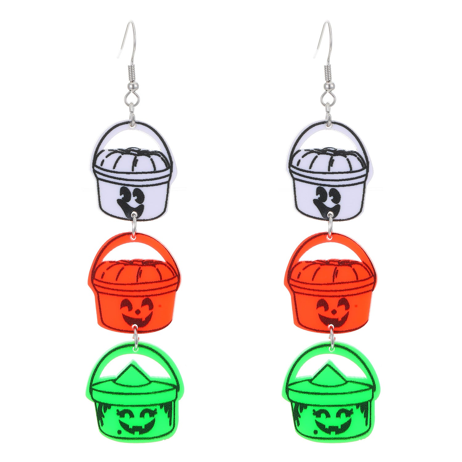 Wholesale Acrylic  Pumpkin Bat Basket Earrings for Party Wear Jewelry Accessory
