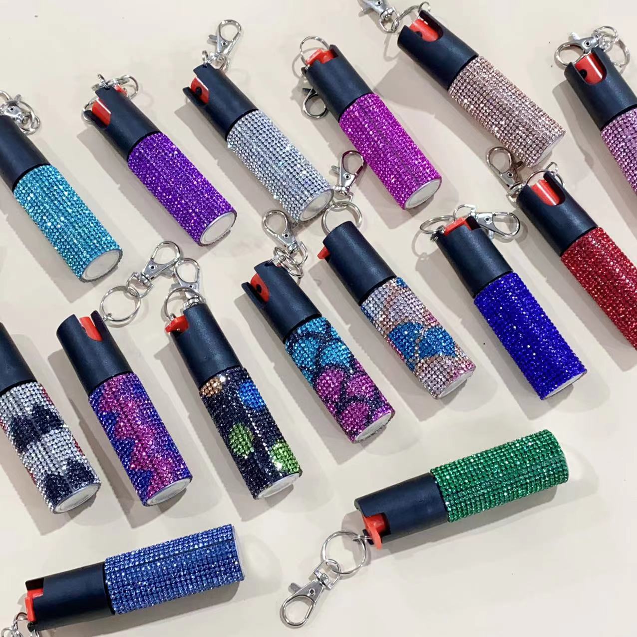 Wholesale colorful leopard print rhinestone plastic keychain ACCVIP-KC-ZhiYa007