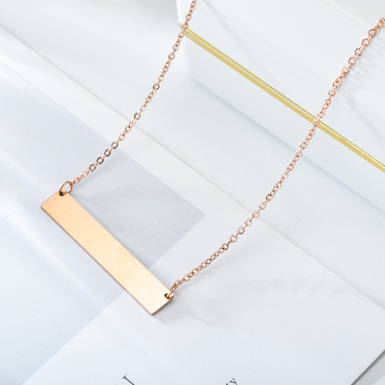 Wholesale Black Titanium Steel Box Chain Necklace |  Geometry Pendant for Daily Layering Jewelry Accessory