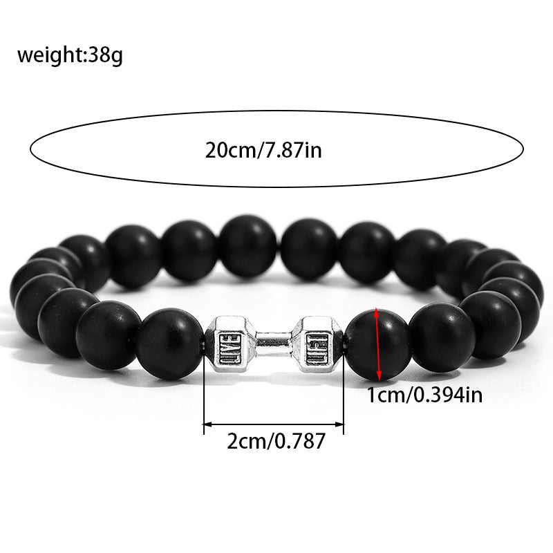 Wholesale Handmade Yoga Dumbbell Bracelet White Turquoise Beads Adjustable Unisex Fashion Accessory Gift Boutique Resale