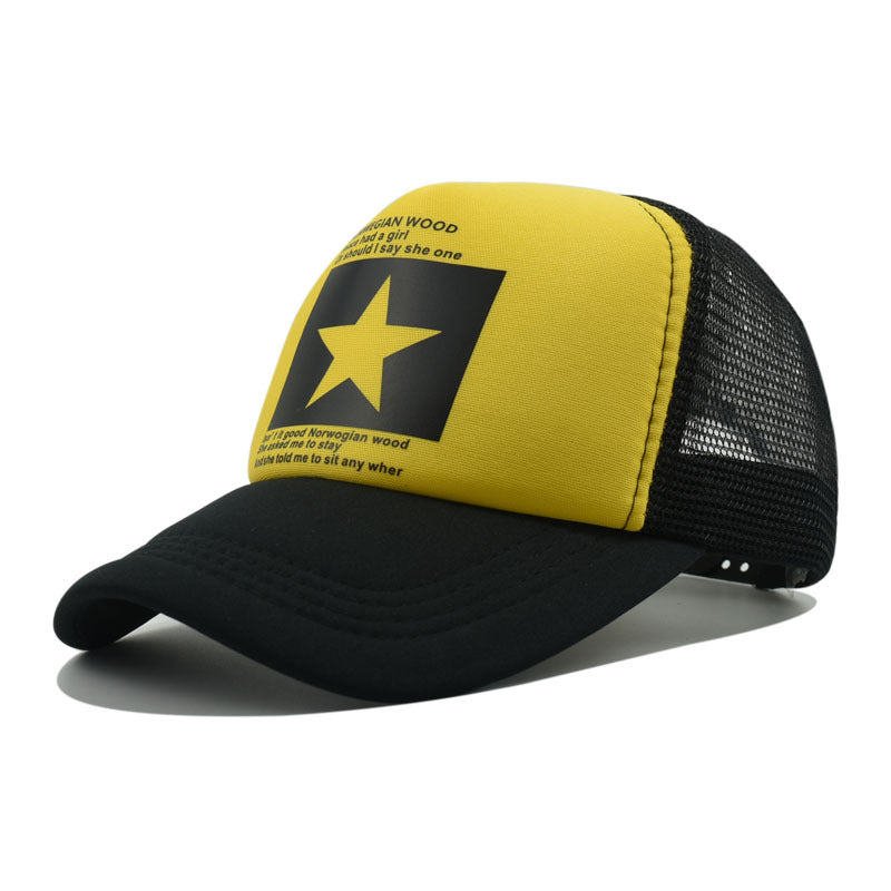 Wholesale Retro Printed Mesh Hat Five-pointed Star Baseball Cap ACC-HT-Xiny010