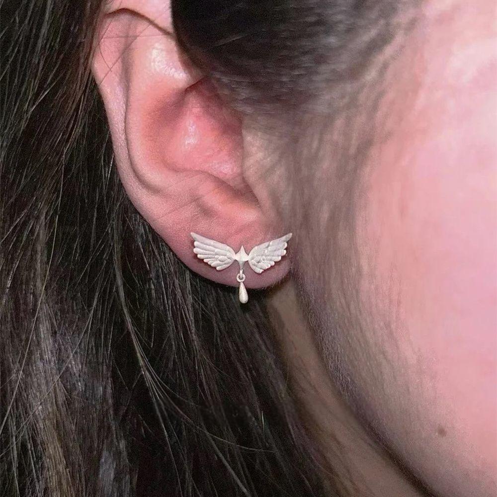 Wholesale Titanium Steel  Frosted Bird Stud Earrings