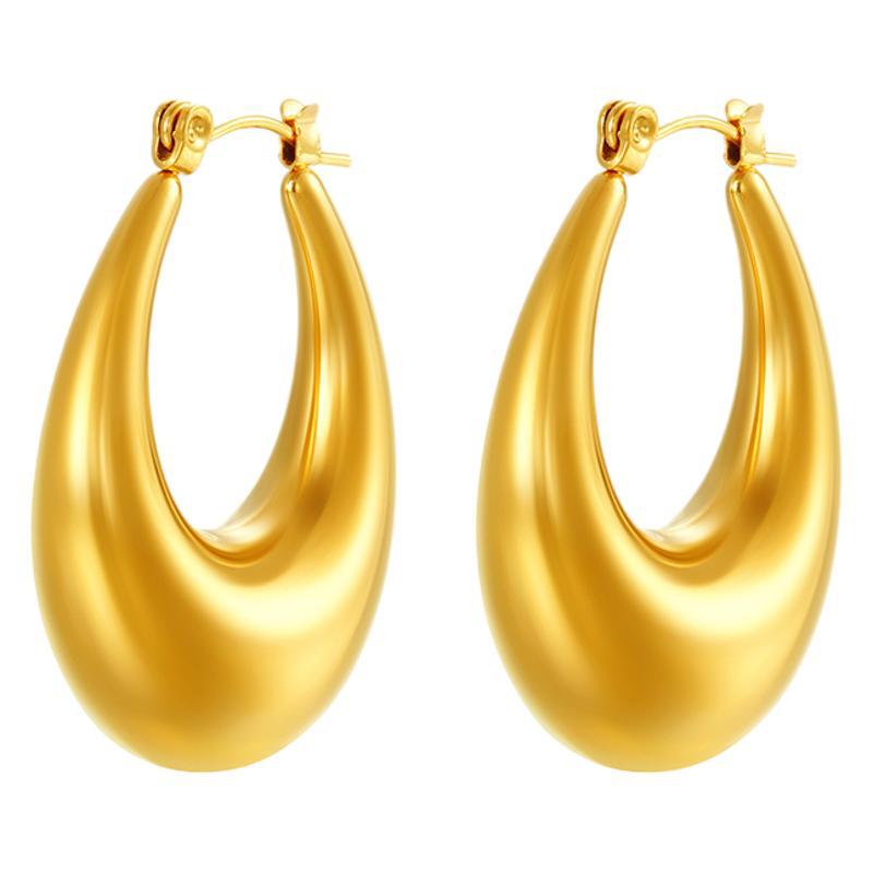 Wholesale Luxury Stainless Steel Hollow  Vacuum Plated 18K Earrings