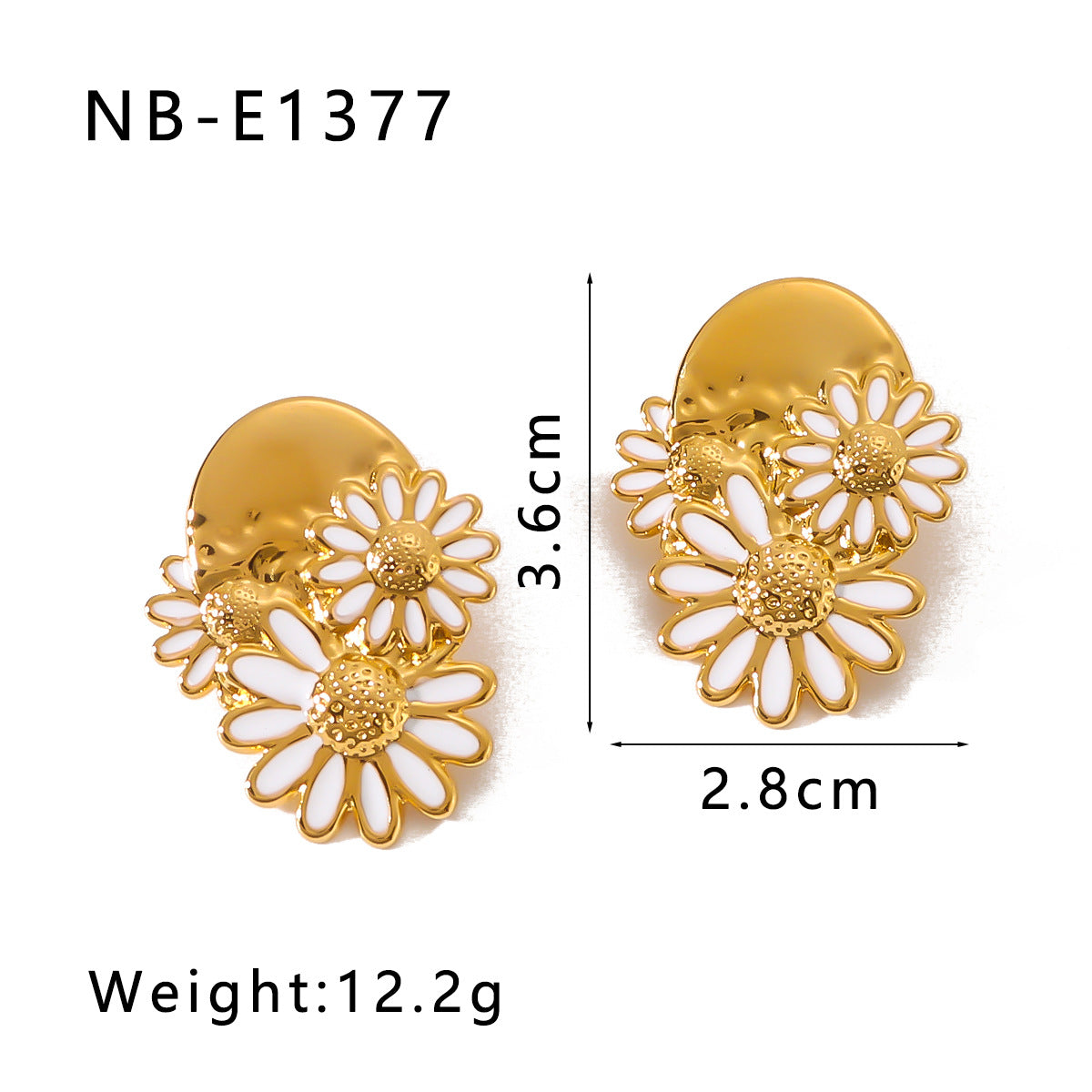 Wholesale 18k Gold Stainless Steel Daisy Earrings ACC-ES-XinY013