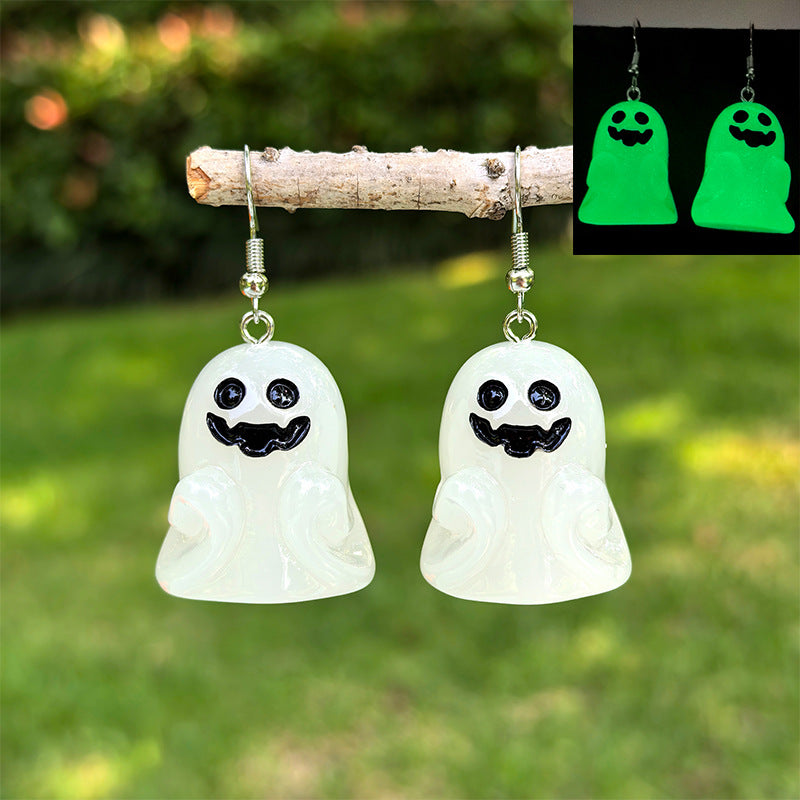 Wholesale Halloween Luminous Resin Earrings