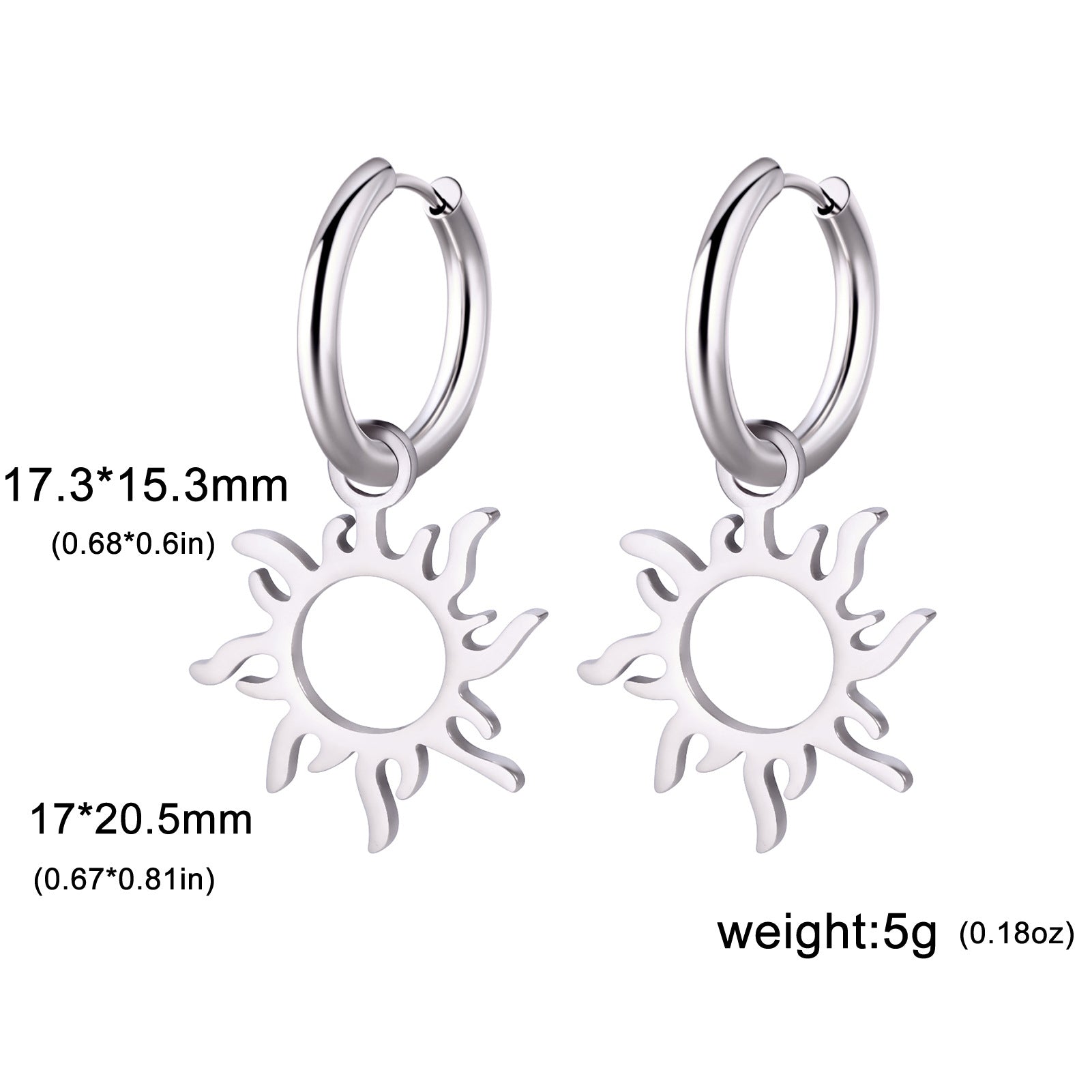 Wholesale Electroplated Stainless Steel Heart-Shaped Earrings Simple Western Style Women Fashion Jewelry Accessory Boutique Resale
