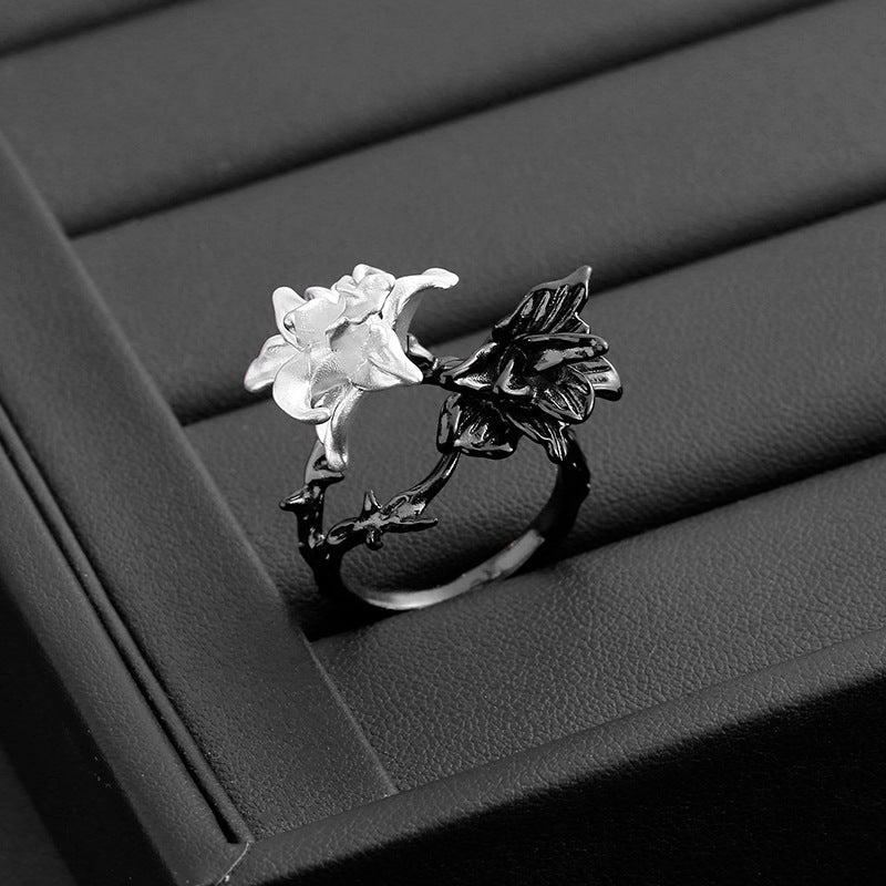 Wholesale  Black and White Mandala Bipolar Affective Disorder Ring