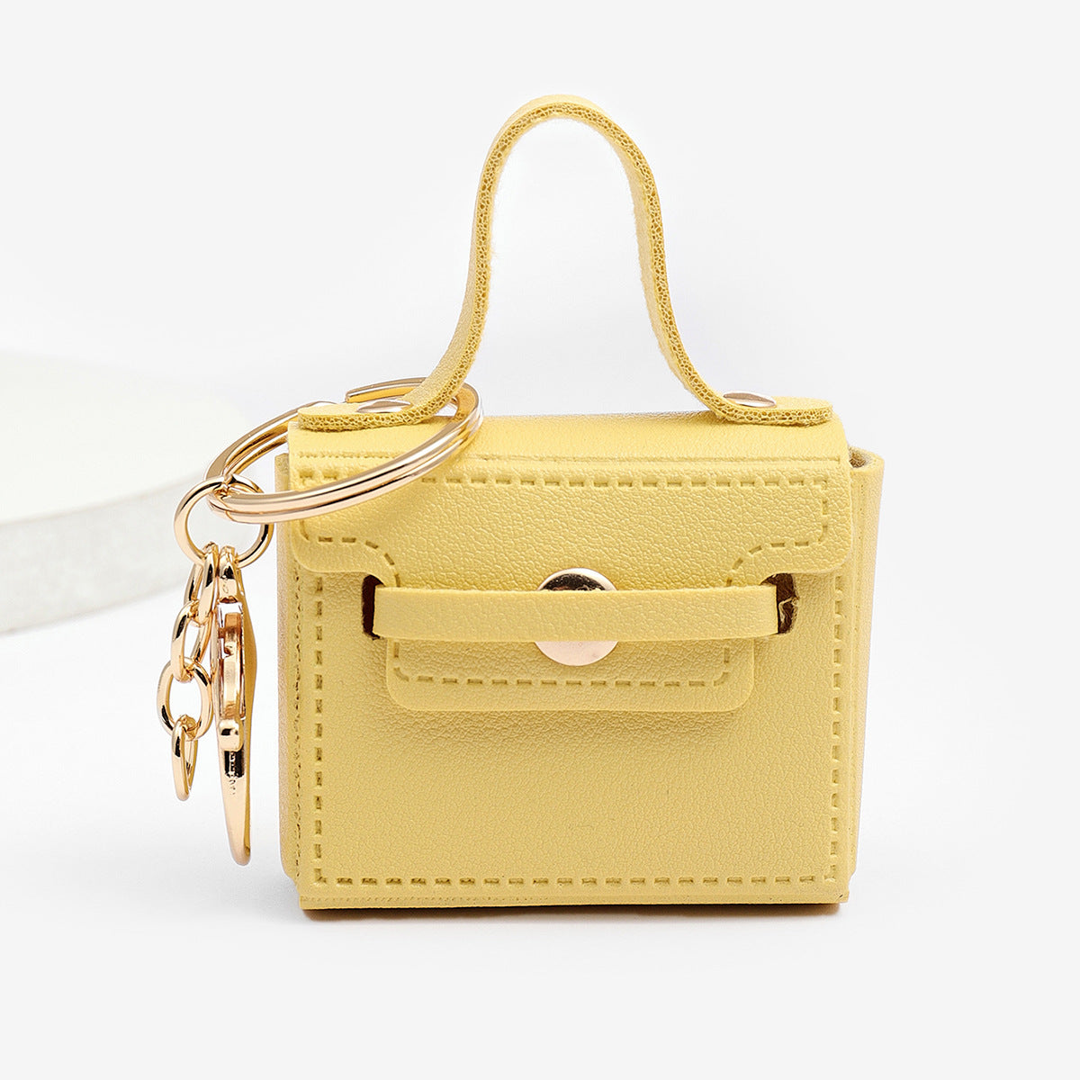 Wholesale Solid Color Small Square Bag Earphone Bag Keychain Pendants ACC-KC-XTZ013