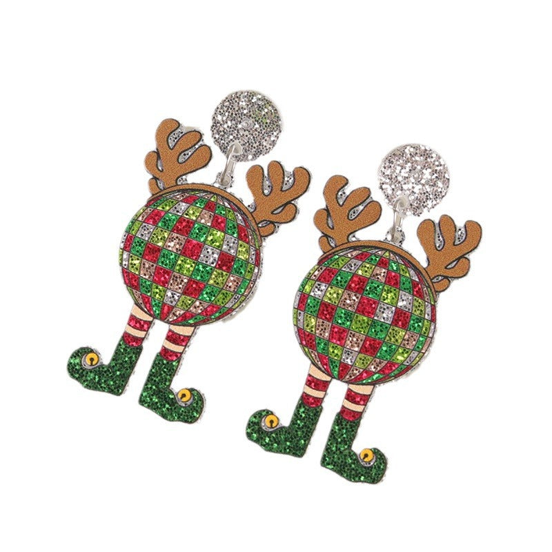 Wholesale Cartoon Creative Christmas Series Elk Gloves Acrylic Earrings