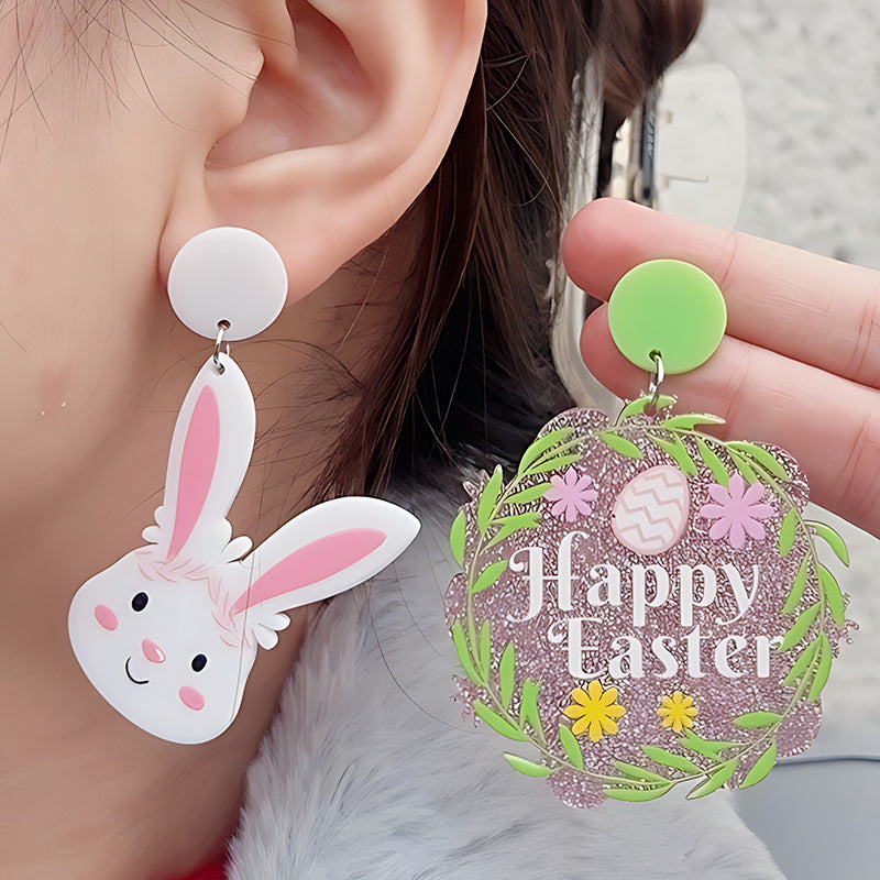 Wholesale 2PCS Acrylic Easter Carrot Chick Earrings