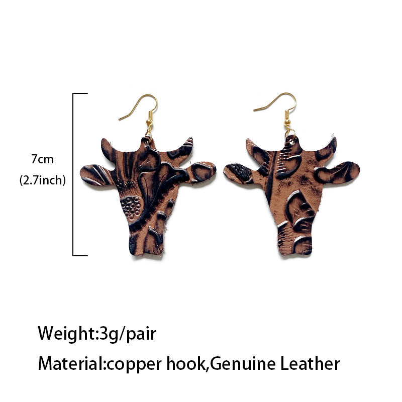Wholesale  Western genuine leather earrings