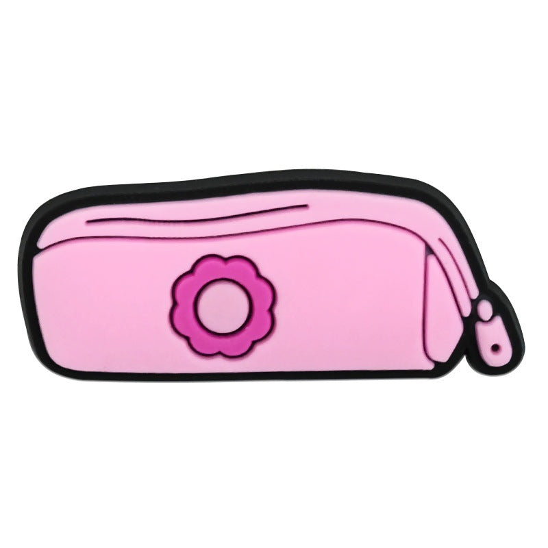 Wholesale Random 100pcs Creative learning series  PVC Soft Rubber Shoe Buckle Decoration