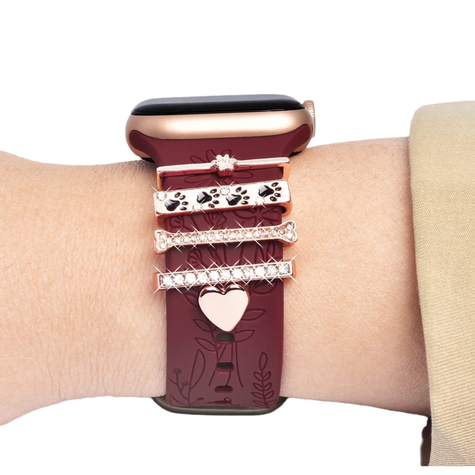 Wholesale Cross-border European and American Apple Watch strap decorative ring simple all-match fashion new decorative nail multi-layer suit