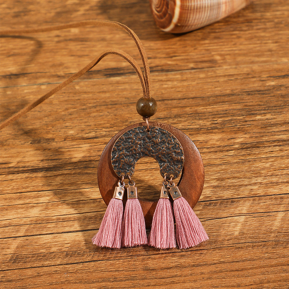 Wholesale Retro Ethnic Style Flower Shell Hollow Necklace Jewelry Accessory for Gift Boutique Resale