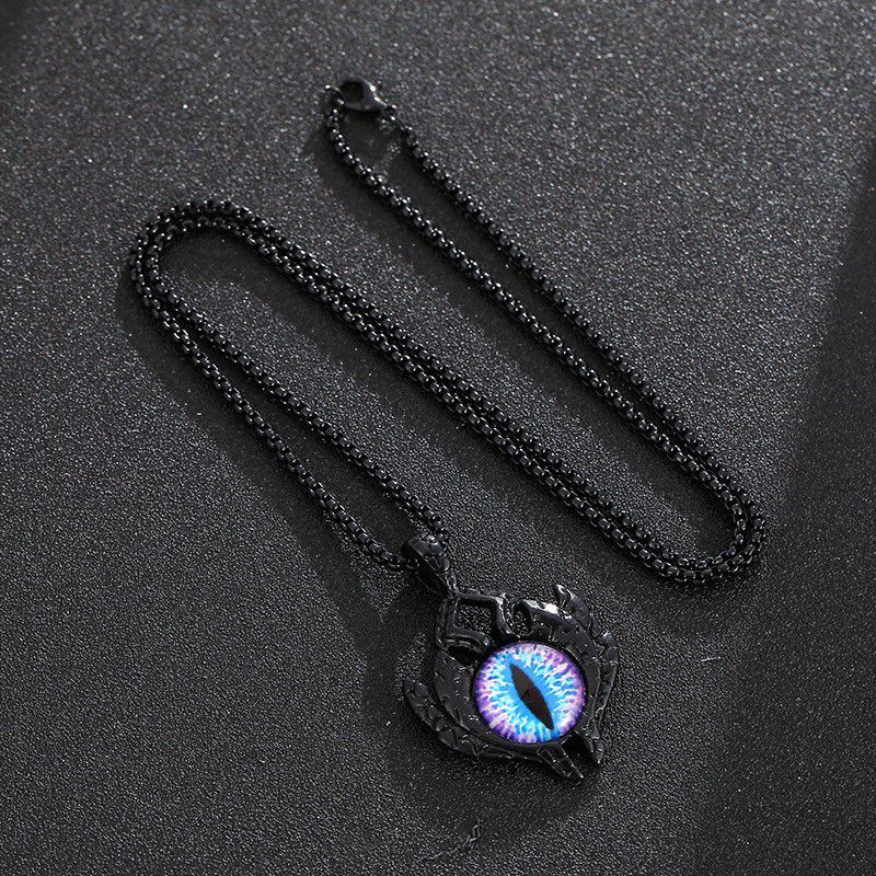 Wholesale Titanium Steel Retro Personality Devil's Eye Alloy Eye Pendant Design  Clavicle Chain