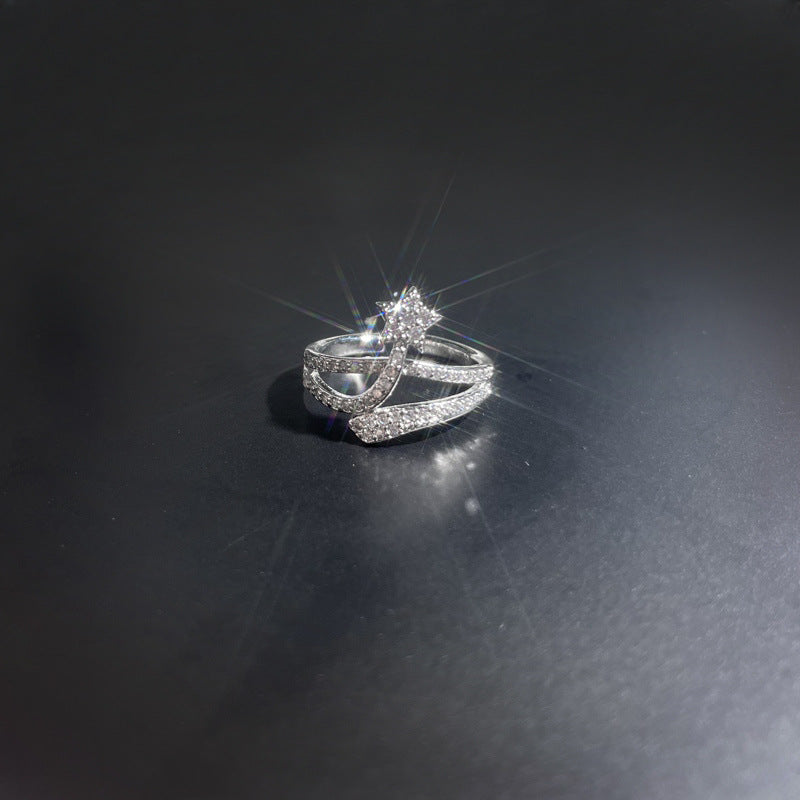 Wholesale Light luxury high-grade full Diamond Star series open ring