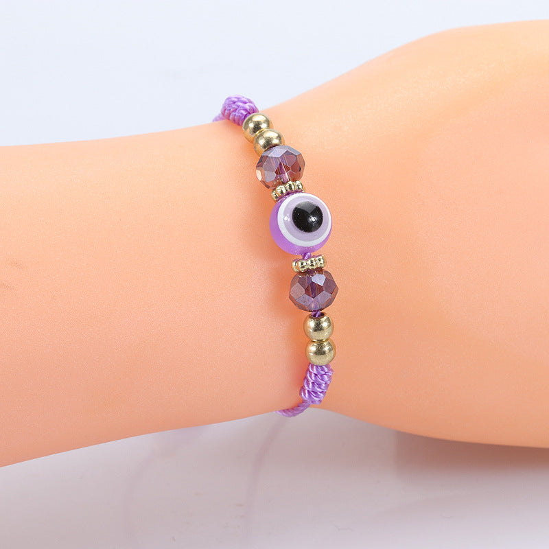 Wholesale Evil Eye Bracelet Crystal Beaded Bracelet Adjustable Braided Bracelet
