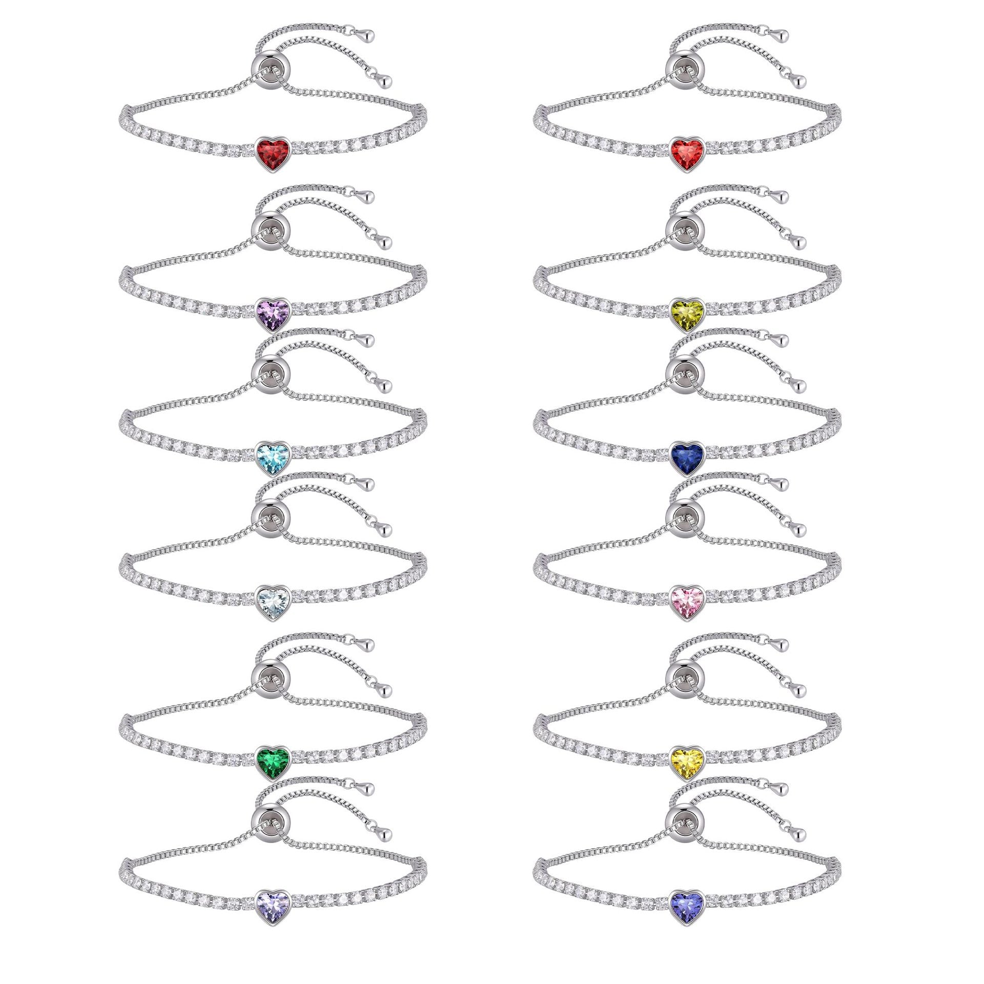 Wholesale Modern January Birthstone Tennis Bracelet Copper Electroplated Women S Chic Jewelry Accessory Gift