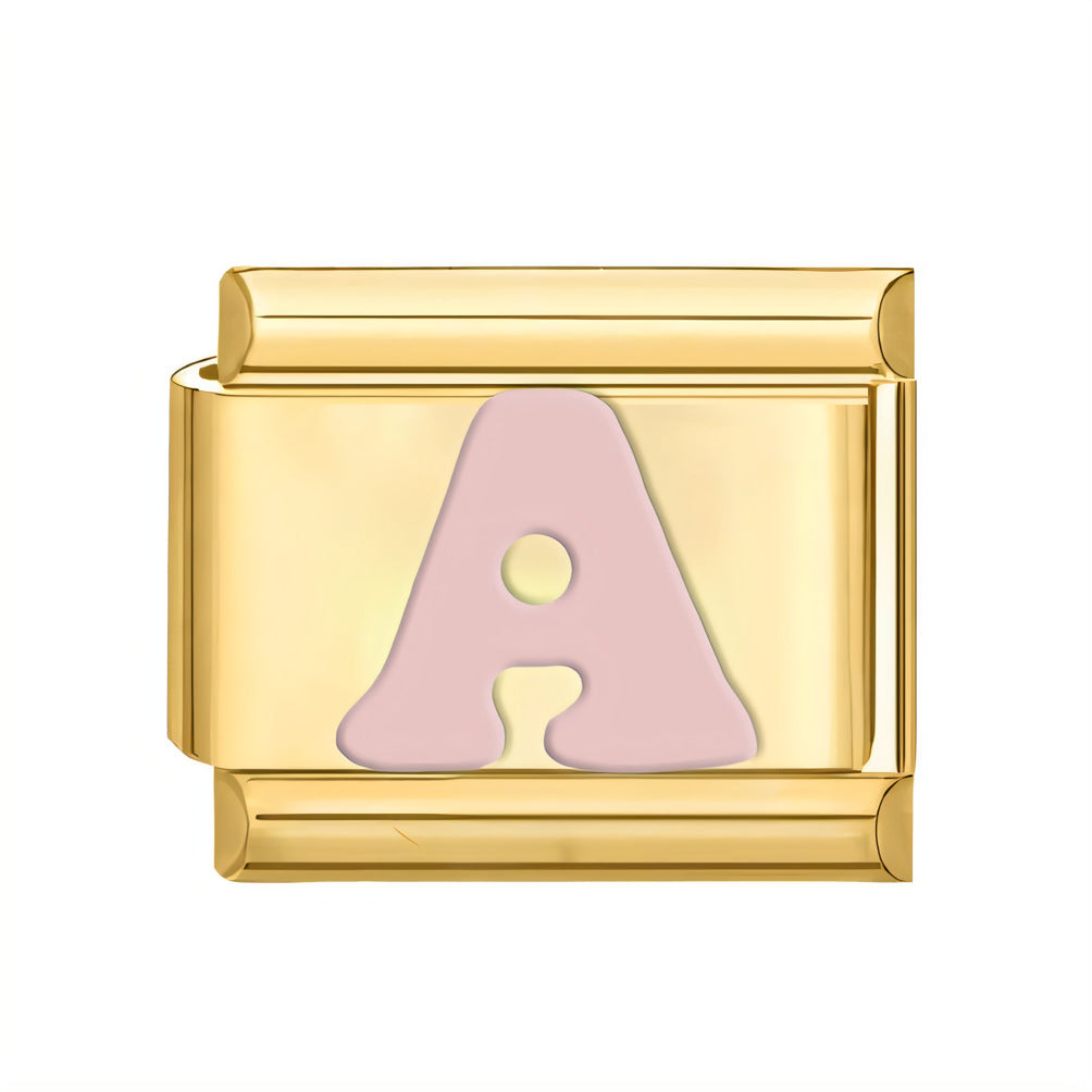 Wholesale ltalian Charms DlY Composable Bracelet Letter Module Stainless Steel DlY Bracelet