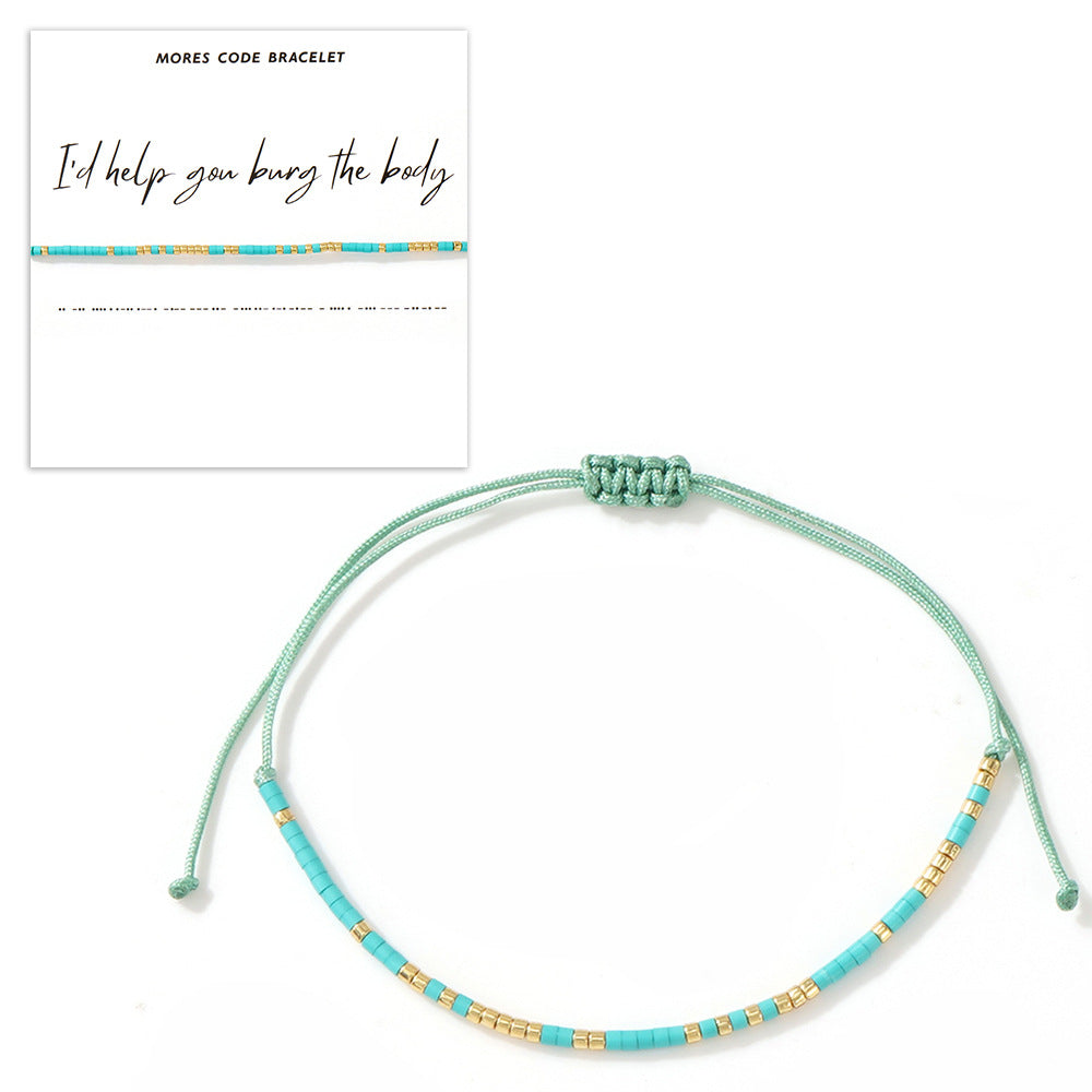 Bracelet fin Bohemian Morse Code en gros