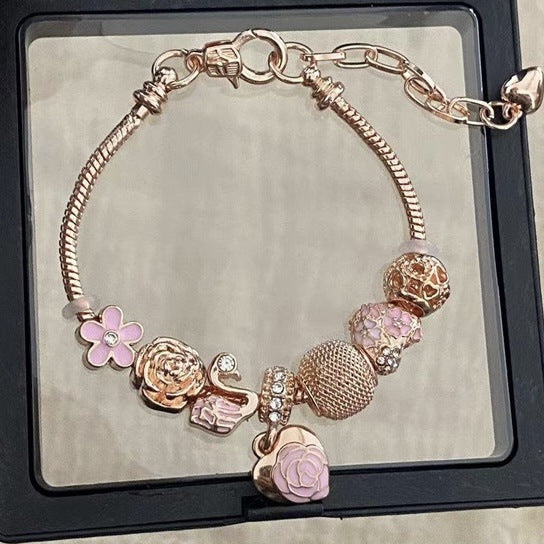 Wholesale Swan Heart Design Bracelet Gold Fashion Accessory Gift for Women