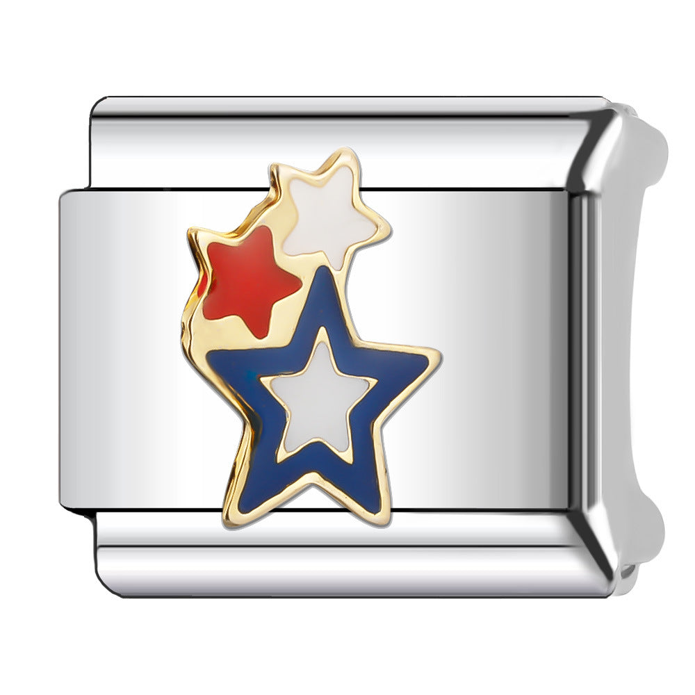 Wholesale Italian Charm Bracelet 9mm DIY Splicing Sun and Star Series Stainless Steel Composable Bracelet