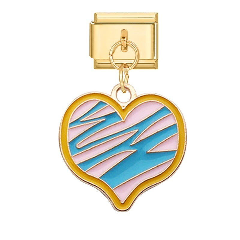 Wholesale Italian modular heart flower DIY bracelet pendant accessories