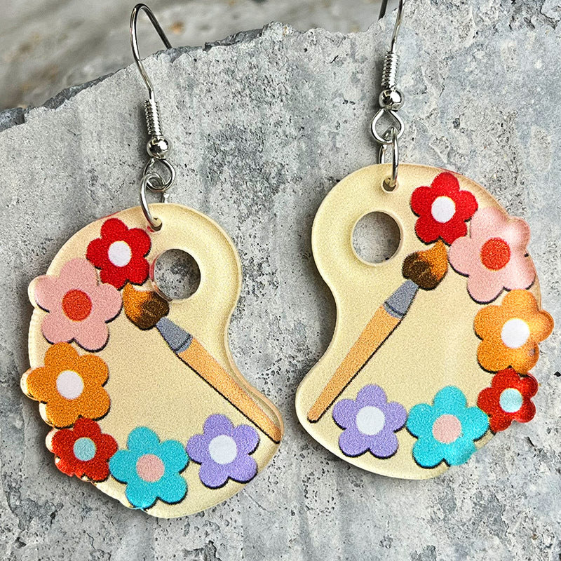 Wholesale 2 Pairs/pack Teacher Gift Coffee Cup Apple Acrylic Earrings Teacher's Day ACC-ES-HY023