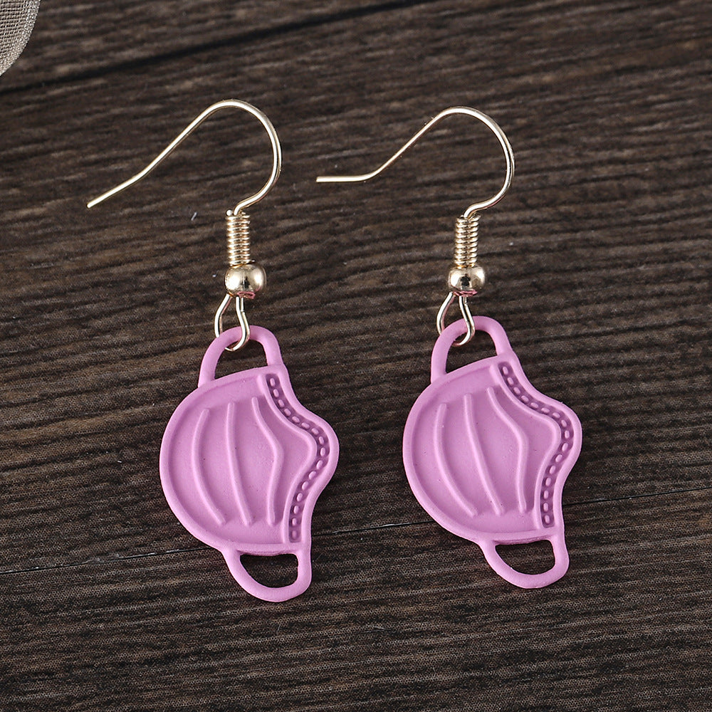 Wholesale  Nurses Festival Color Mask Pendant Earrings
