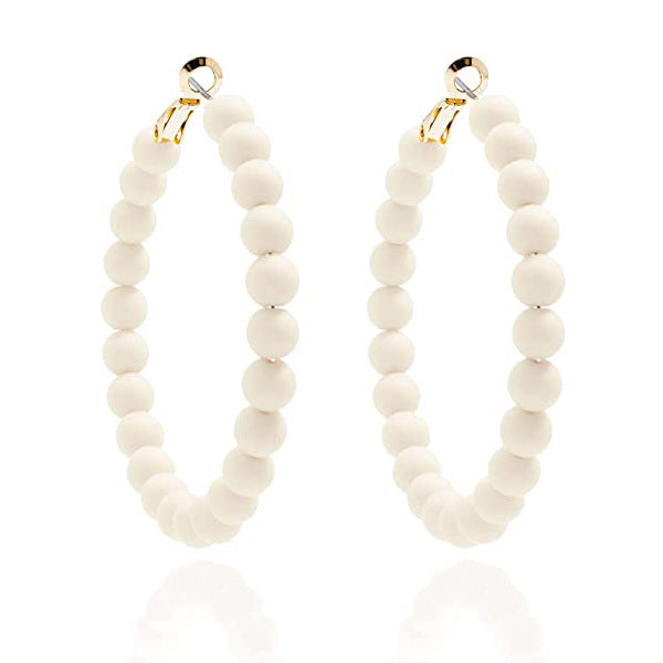 Wholesale Summer Colorful Acrylic Beads Round Earrings Bohemian Stud Earrings ACC-ES-Yunh001