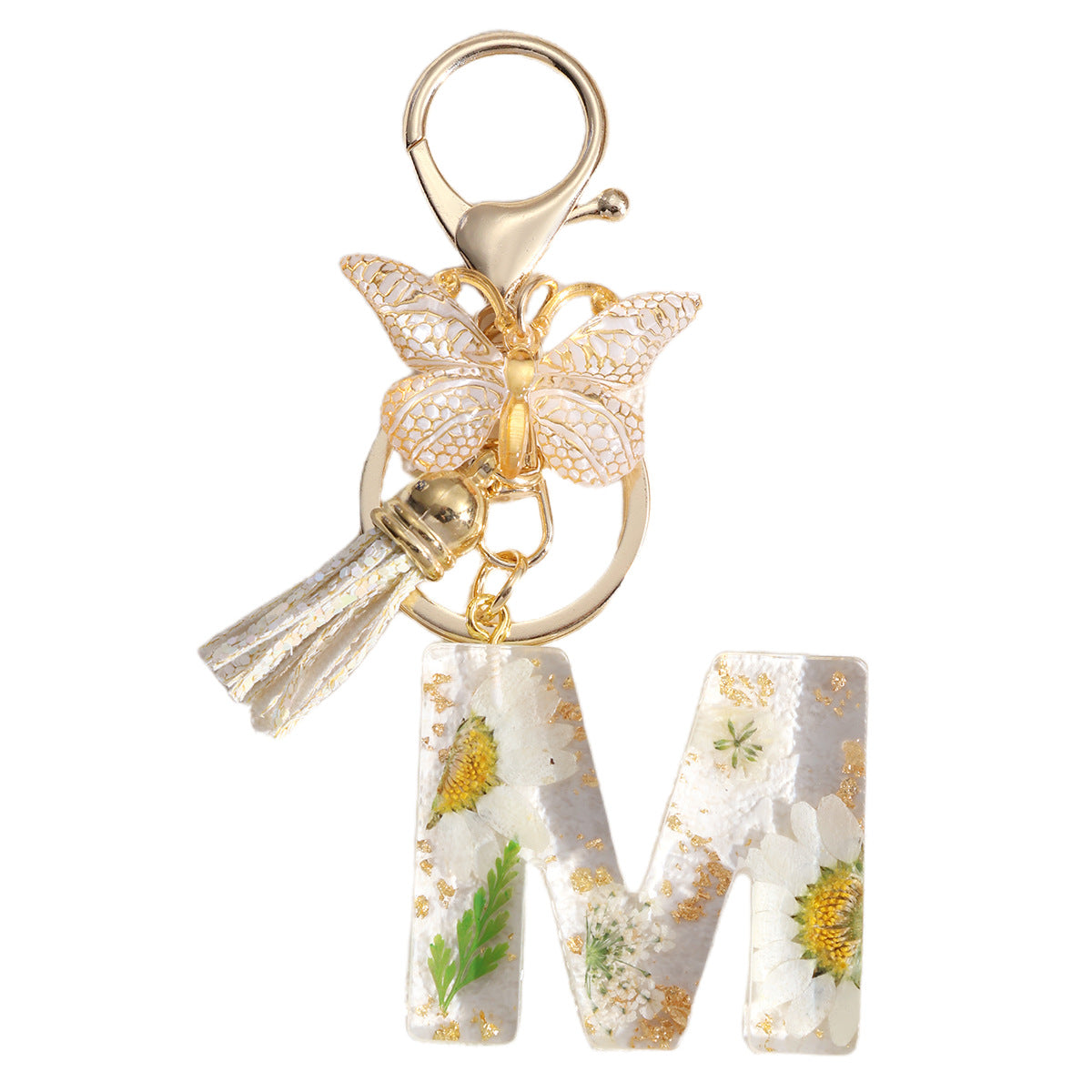 Wholesale Flowers English 26 Letters Keychain