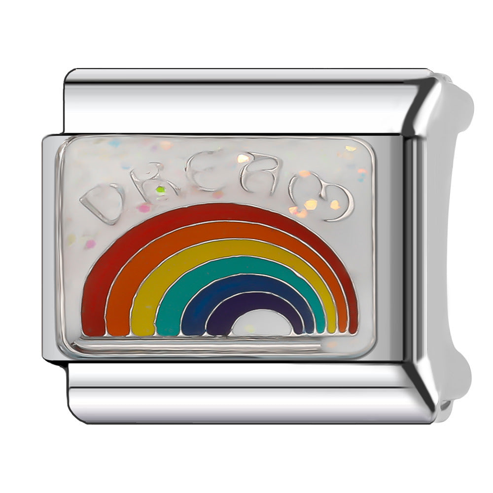 Wholesale Italian Charm Bracelet 9mm DIY Splicing Star Moon Planet Stainless Steel Composable Bracelet