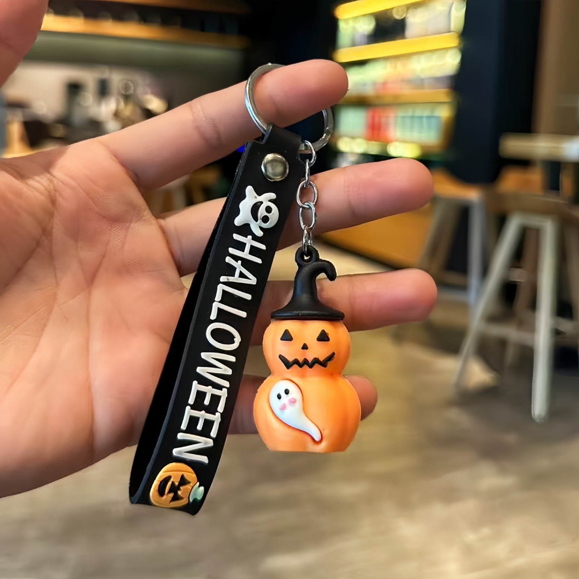 Wholesale  Pumpkin Keychain - Cartoon PVC Little Black House Pendant,  Bag Charm or Gift