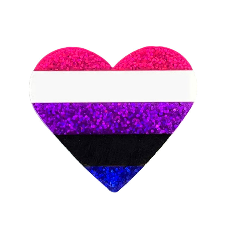 Wholesale  rainbow flag shiny love brooch