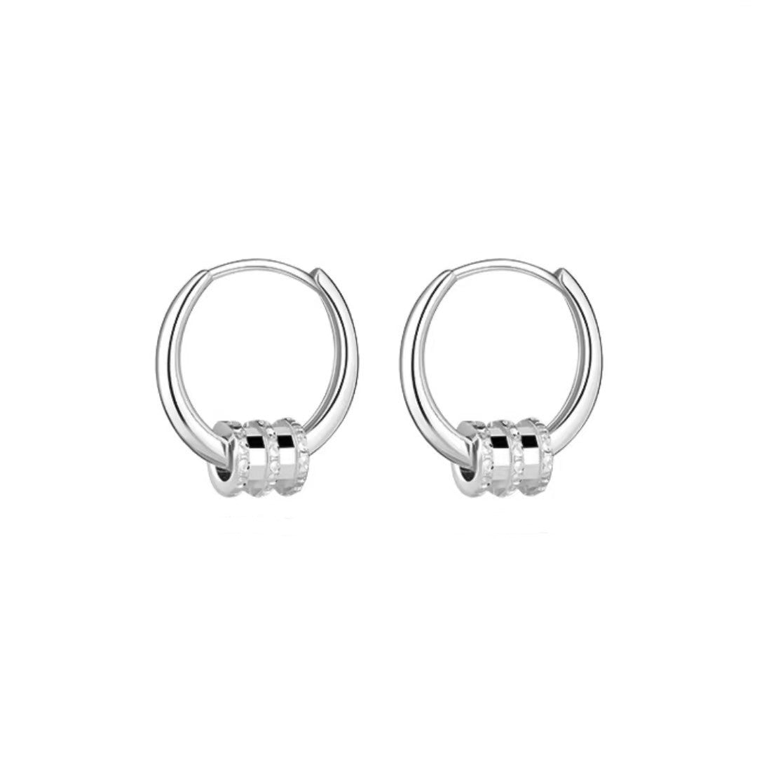 Wholesale S999 Sterling Silver Small Waist Ear Buckle Removable Two-Wear Simple Cylindrical Earrings