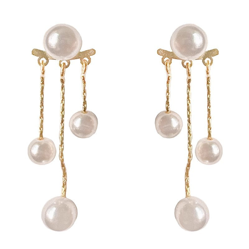 Wholesale Tassel Pearl Earrings Light Luxury Elegant Earrings