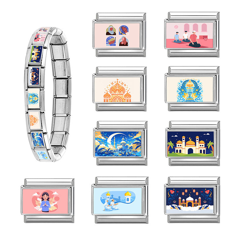 Wholesale Italian Style DIY Bracelet Charms - Stainless Steel Painted Festive Elements Fashion Accessory for Resale