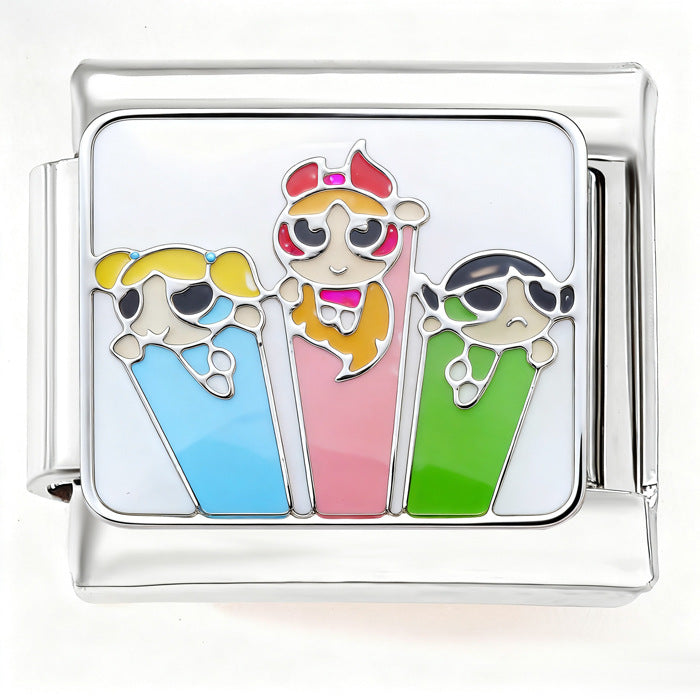 Wholesale  Italian Charm Bracelet 9mm DIY Cute Cartoon Creative Stainless Steel Composable Bracelet