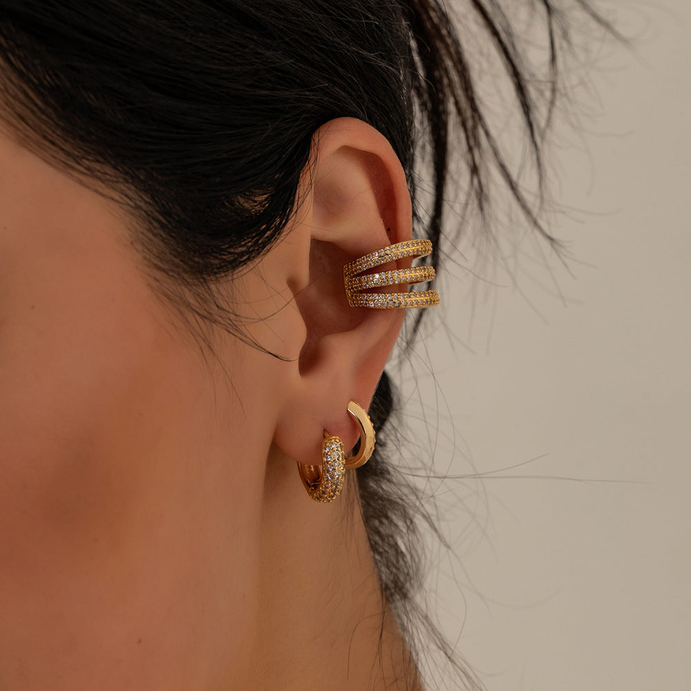 Wholesale  Micro-inlaid Zircon Stainless Steel Earrings