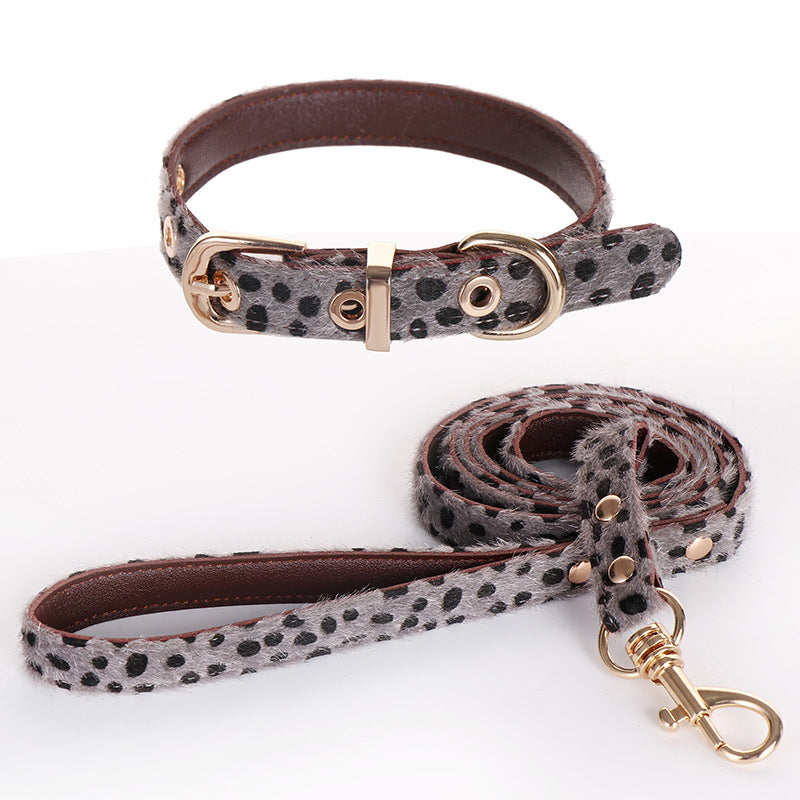 Wholesale Pink Leopard Print Dog Leash For Small  Dogs Trendy Pet Walking Rope With Collar For Everyday Walks