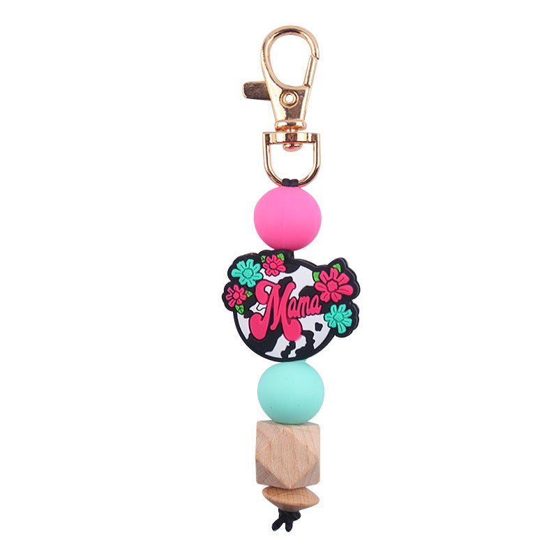 Wholesale MaMa Silicone Beaded Keychain Mother's Day Creative Keychain ACC-KC-GuangTian069