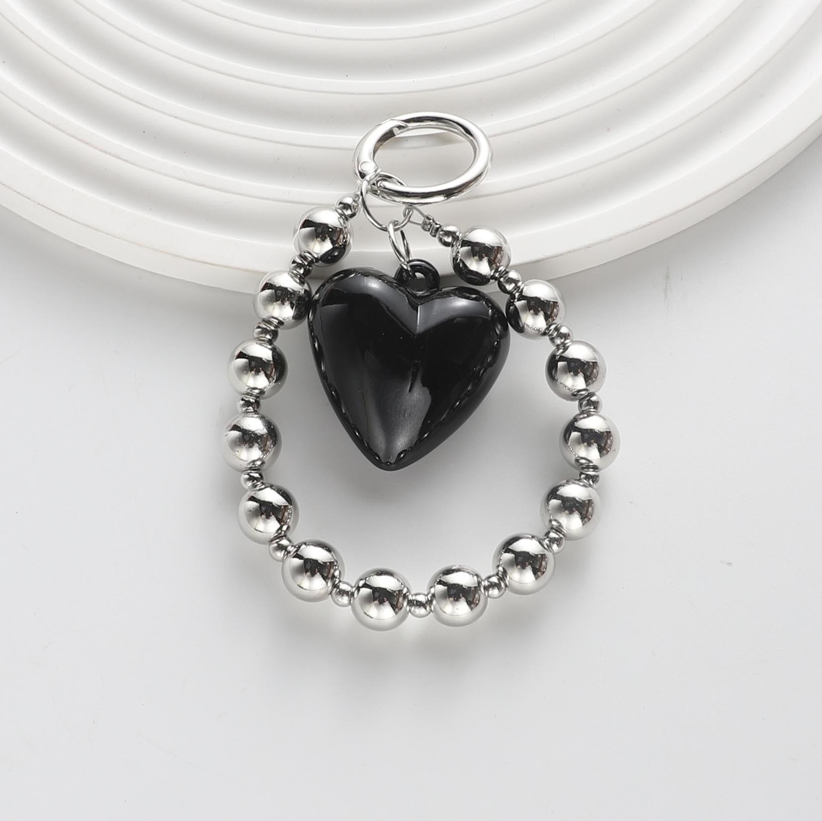 Wholesale Peach Heart Wristlet  Keychains