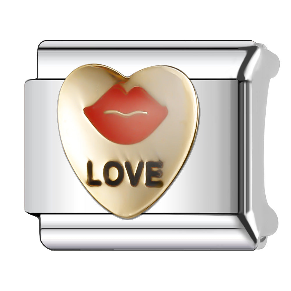 Wholesale Italian Charm Bracelet 9mm DIY Splicing Gold Chess Series Stainless Steel Composable Bracelet