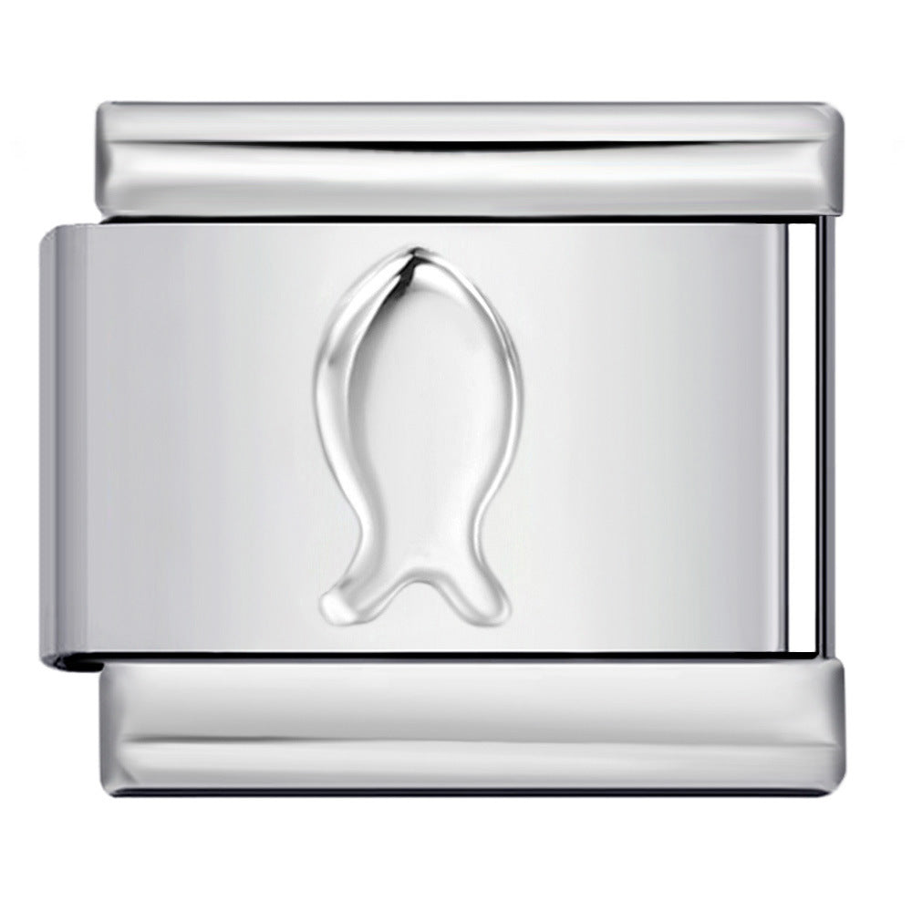 Wholesale Italian Charm Bracelet 9mm DIY Splicing Removable Convex Silver Stainless Steel Composable Bracelet