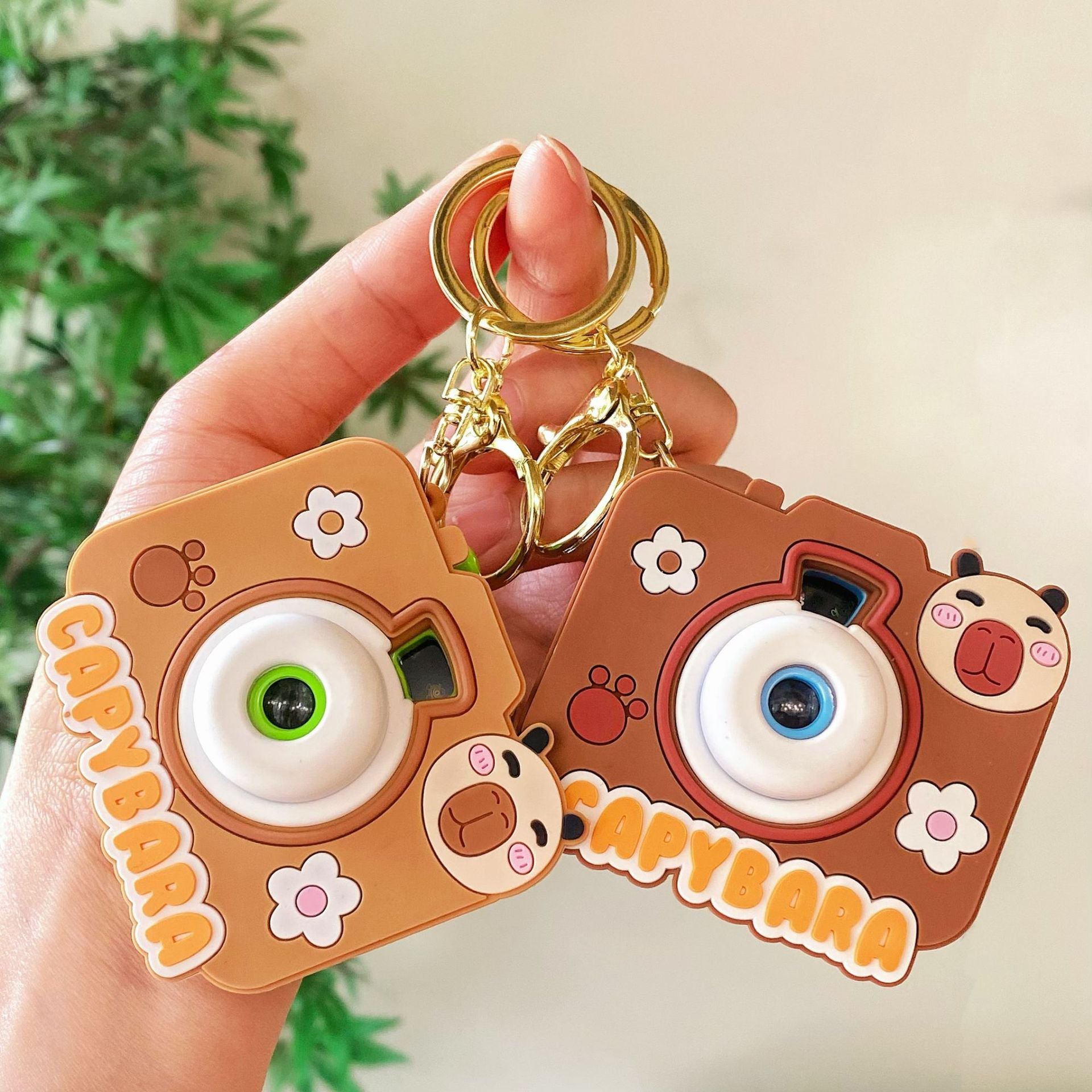Wholesale Creative Keychain Small Capybara Luminous Silicone Camera Keychain ACC-KC-SJ017