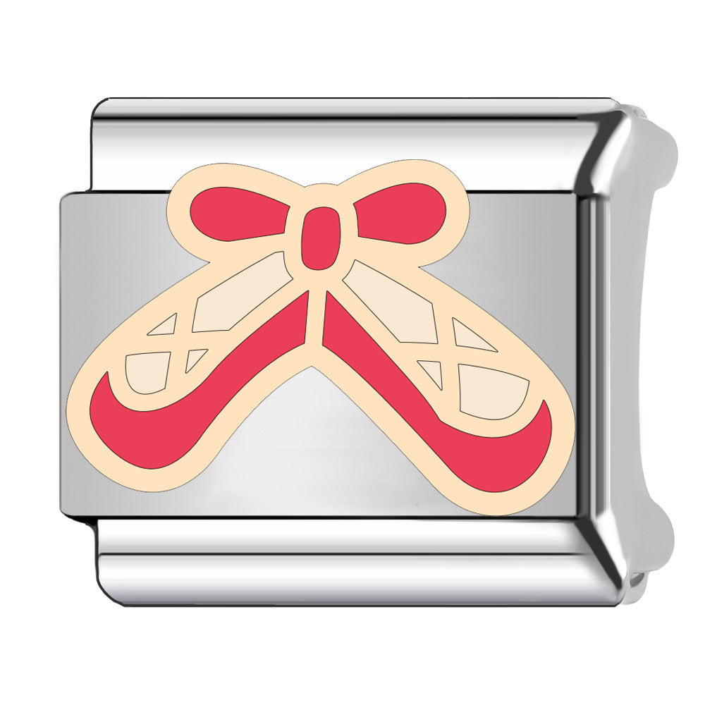 Wholesale   Italian Charm Bracelet 9mm DIY Heart-Shaped Welded Creative Stainless Steel Composable Bracelet